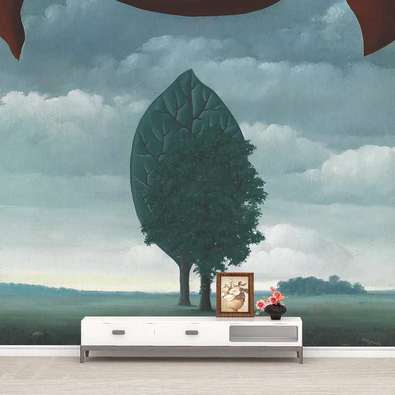 Smooth Big Red-Green Murals Surrealist Rene Magritte Artwork La Constellation Wall Decor, Optional Size Red-Green Clearhalo 'Wall Decor' 'Wall Mural' 1393102