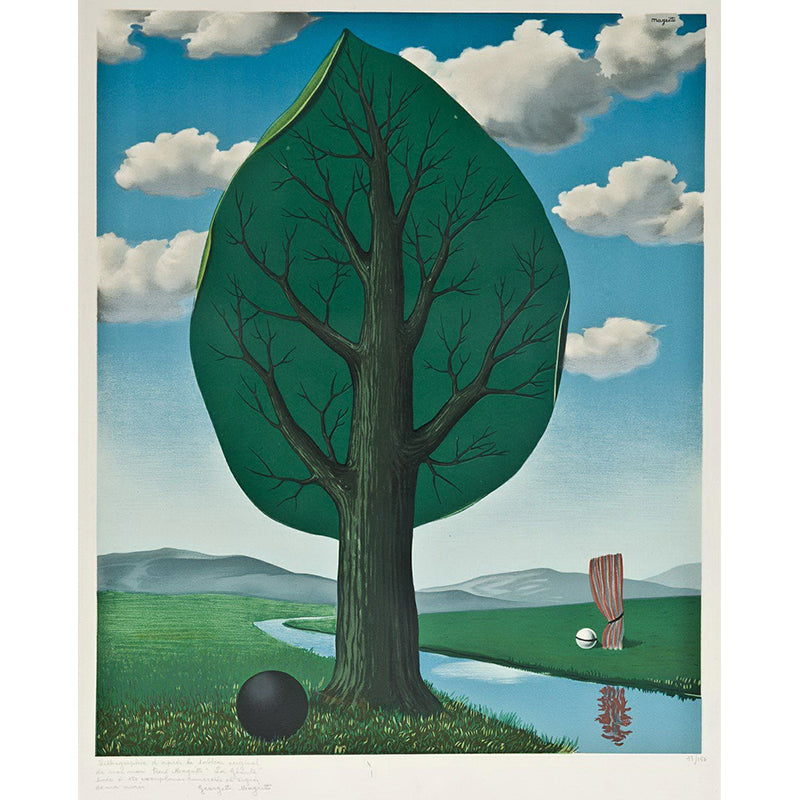 Rene Magritte the Giant Murals Wallpaper Blue-Green Bedroom Wall Art, Made to Measure Clearhalo 'Wall Decor' 'Wall Mural' 1393125