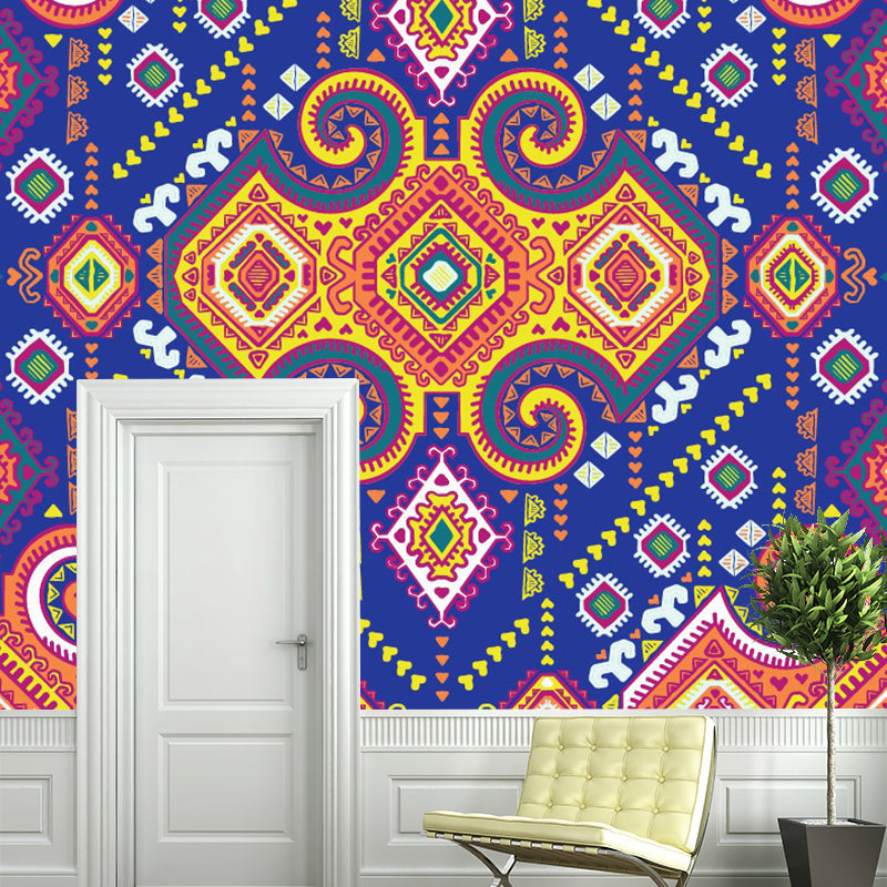 Symmetric Scroll Pattern Wallpaper Mural Bohemian Chic Washable Bedroom Wall Covering, Custom Size Clearhalo 'Wall Decor' 'Wall Mural' 1393539