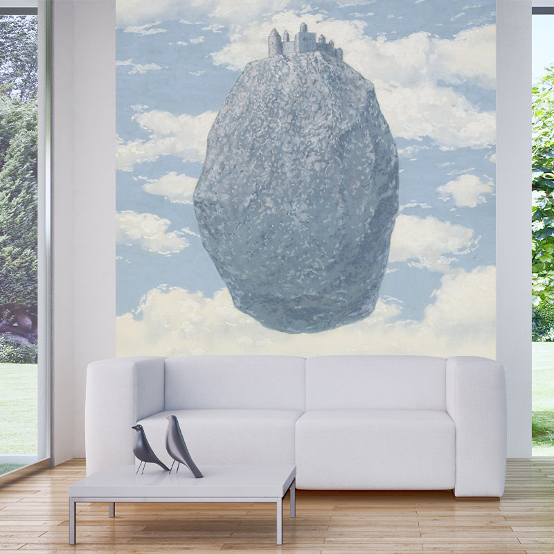 Moving Rock Castle Wall Murals Surrealistic Stain-Proof Living Room Wall Covering, Custom Made Clearhalo 'Wall Decor' 'Wall Mural' 1393688