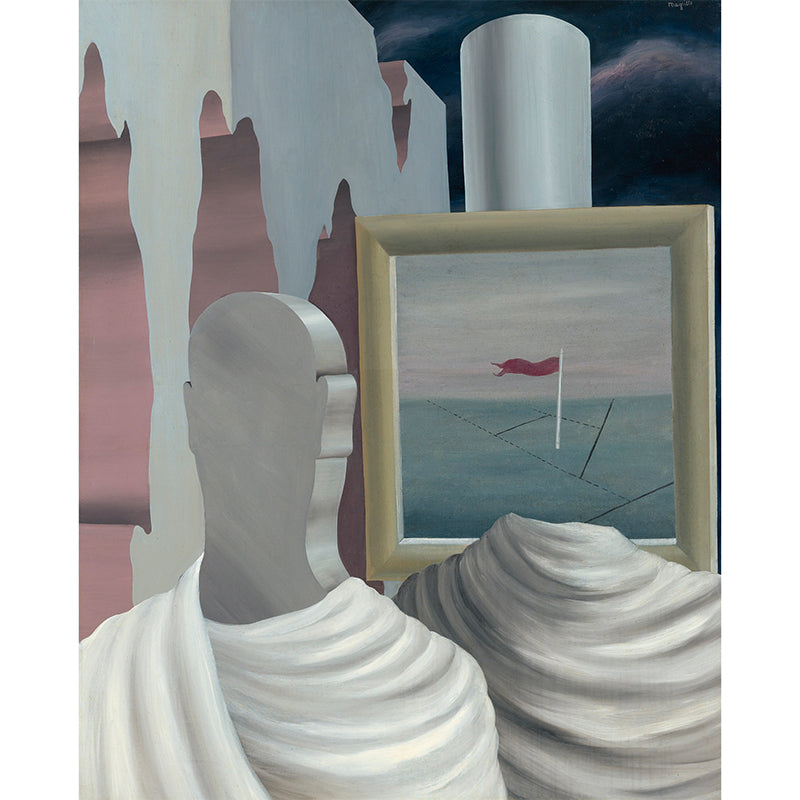 Le Chevalier Du Couchant Mural in Blue-White Surrealism Wall Art for Home Gallery Clearhalo 'Wall Decor' 'Wall Mural' 1393695