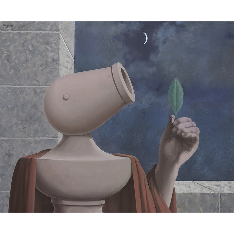 Huge Surrealist Wall Mural Decal in Grey-Blue Rene Magritte Artwork Cicero Wall Art, Custom Print Clearhalo 'Wall Decor' 'Wall Mural' 1393705