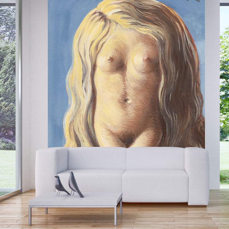 Rene Magritte The Rape Murals Surrealist Stain-Proof Bedroom Wall Covering, Custom-Made Clearhalo 'Wall Decor' 'Wall Mural' 1393814