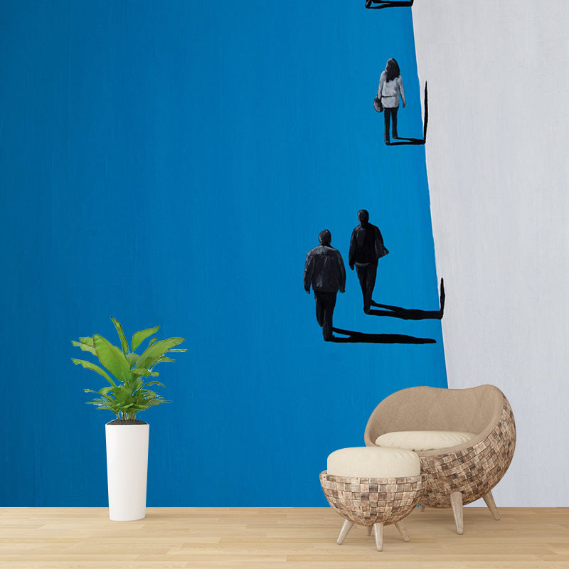 Illustration Pedestrian Painting Murals Large Wall Covering for Home, Made to Measure Clearhalo 'Wall Decor' 'Wall Mural' 1394726