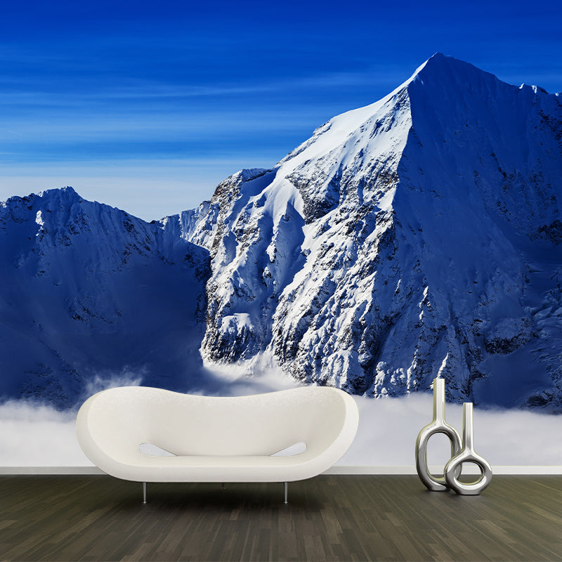 Mountain Peak Above Cloud Murals Modern Waterproofing Bedroom Wall Covering, Optional Size Clearhalo 'Wall Decor' 'Wall Mural' 1394812