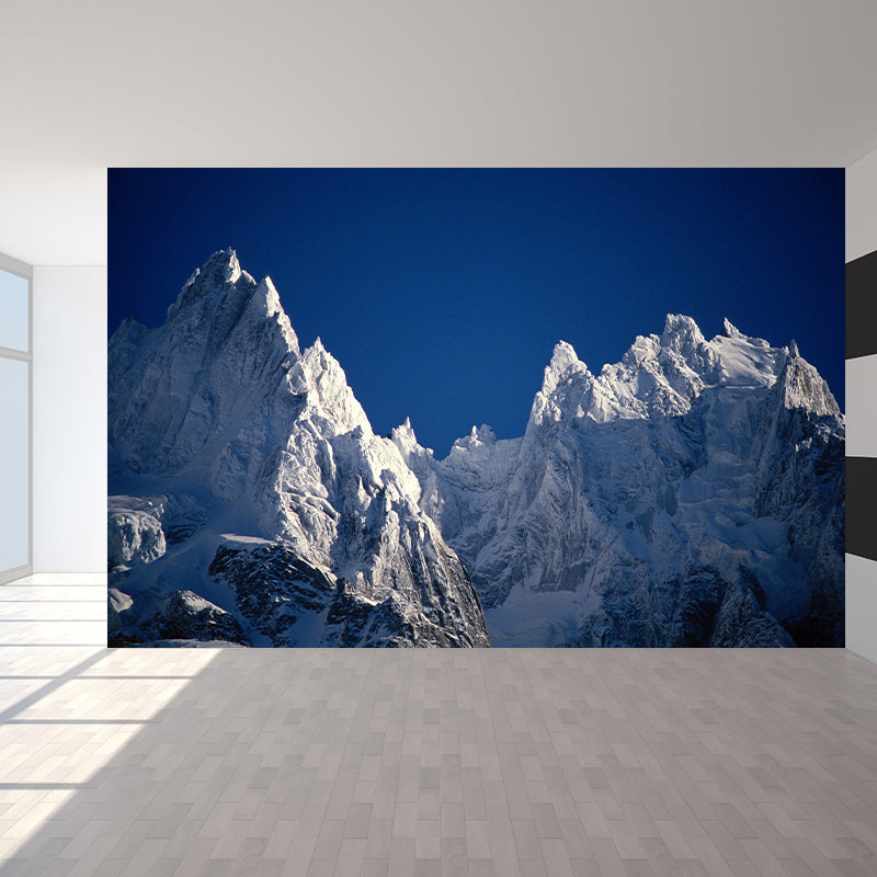 Sunshine on Snow Mountain Murals Modern Stain Proof Living Room Wall Decor, Custom-Print Clearhalo 'Wall Decor' 'Wall Mural' 1395076