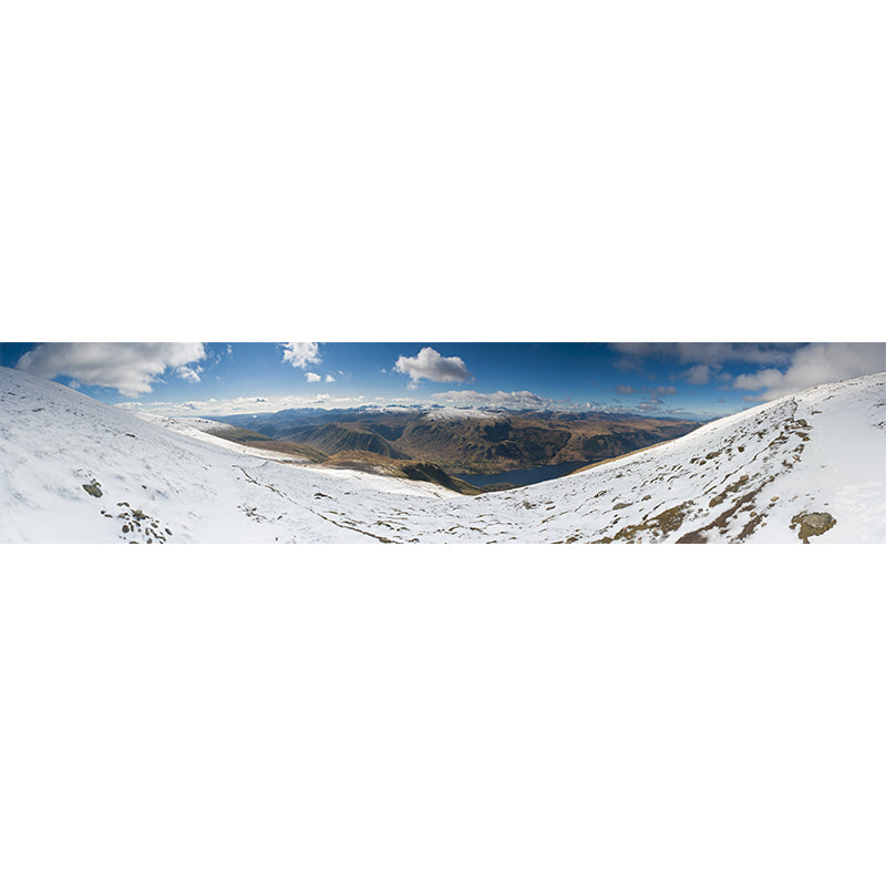 Panoramic of Snow Mountain Murals White-Green Modernist Wall Art for Living Room Clearhalo 'Wall Decor' 'Wall Mural' 1395176