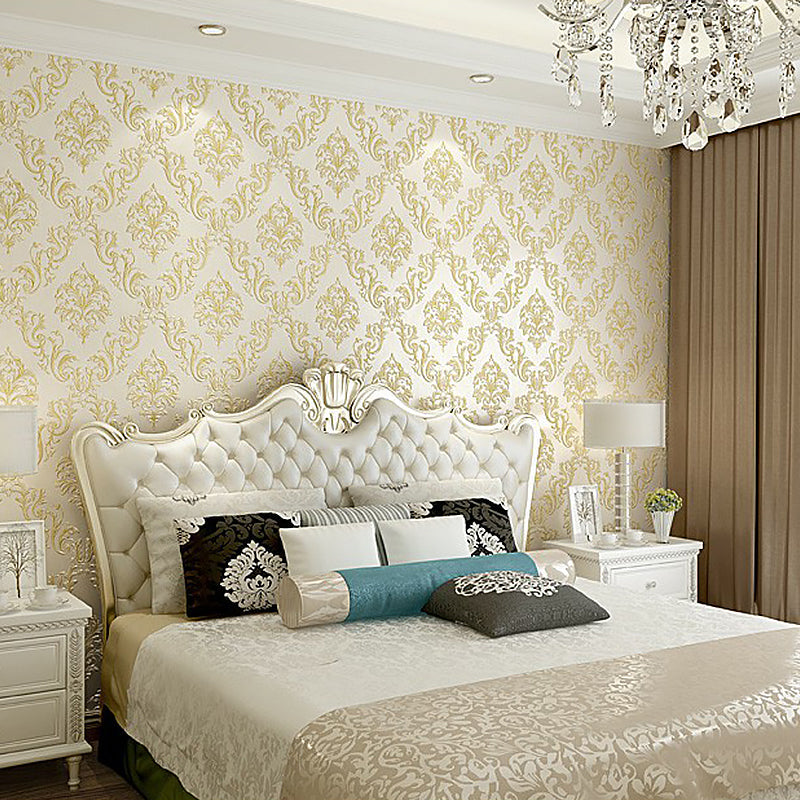 Retro Trellis Wallpaper Roll Soft-Color Jacquard Wall Covering for Bedroom, 33' x 20.5