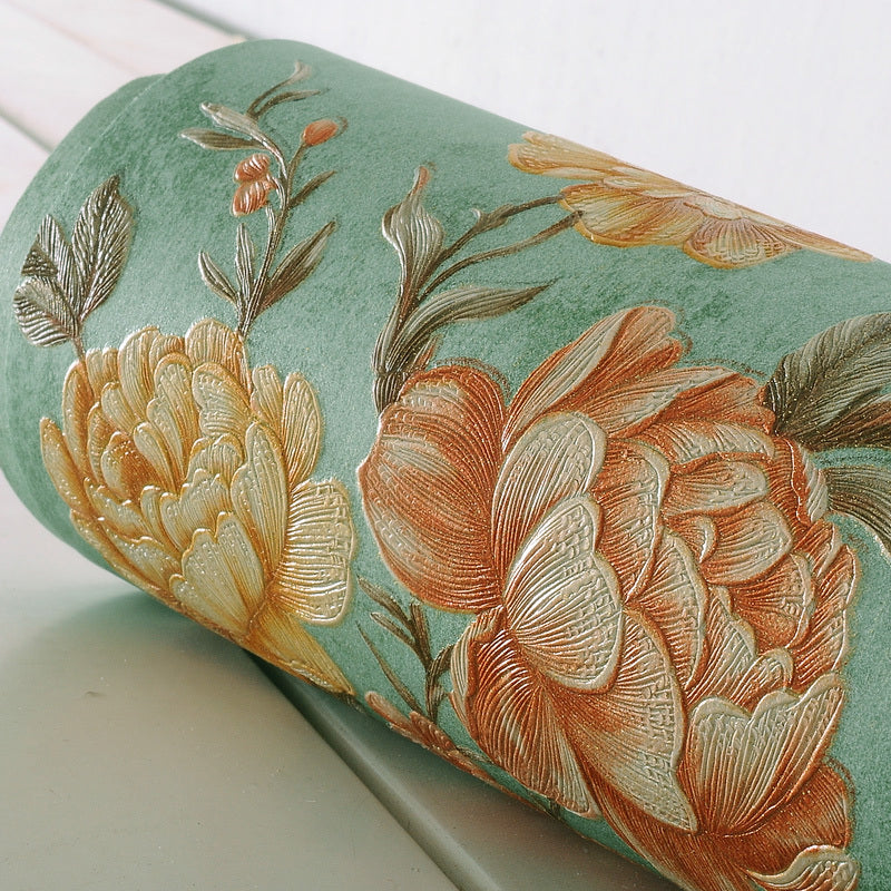 Enchanting Blossoming Peony Wallpaper for Bedroom, Pastel Color, 33' L x 20.5