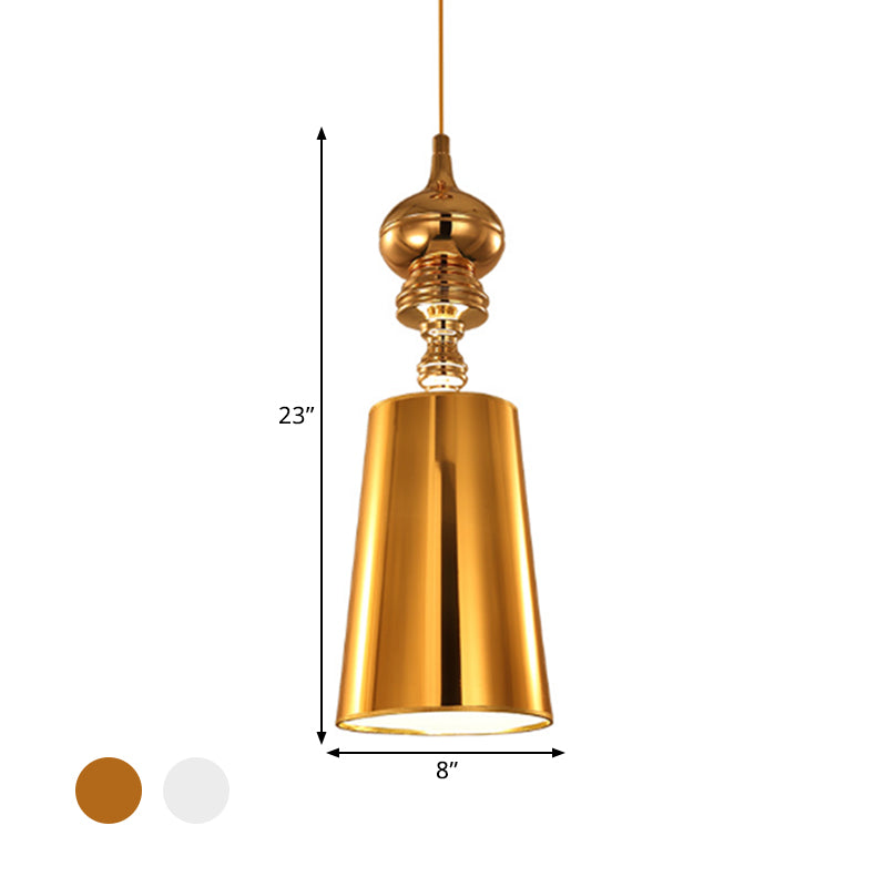 Metal Cone Pendulum Light Simplicity 1 Head Hanging Pendant Light in Silver/Gold, 6