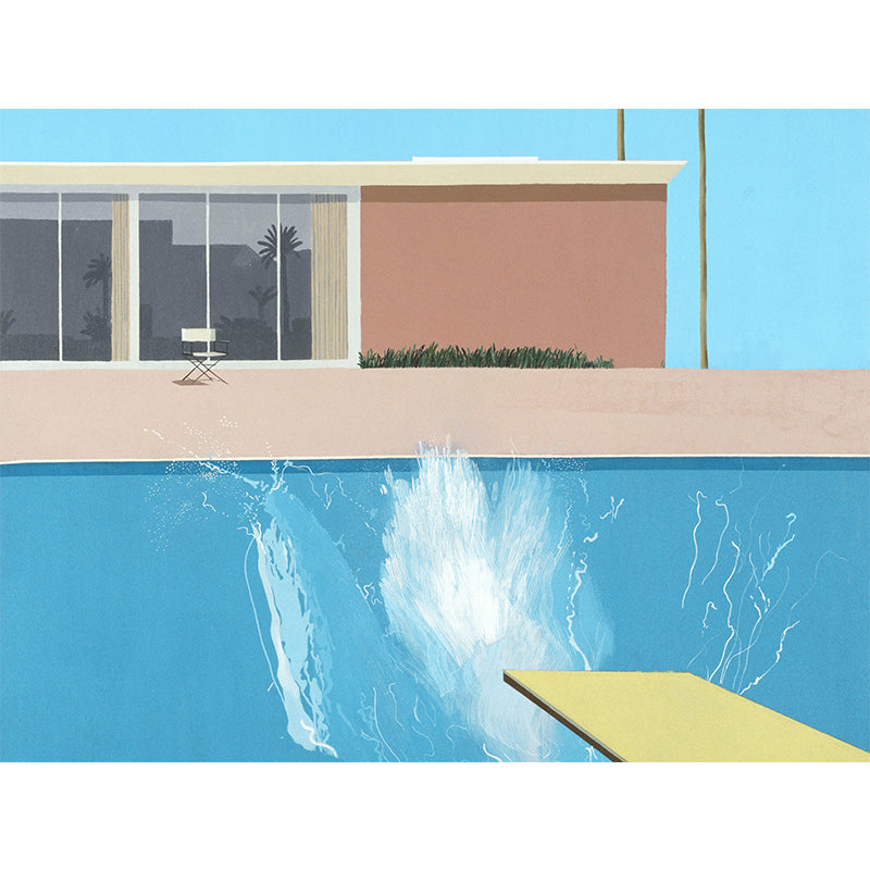 Custom Illustration Artistic Murals with A Bigger Splash Painting in Blue and Brown Clearhalo 'Wall Decor' 'Wall Mural' 1409499