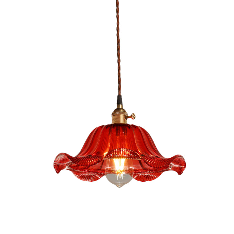 Scalloped Pendant Light Industrial 1 Light 8