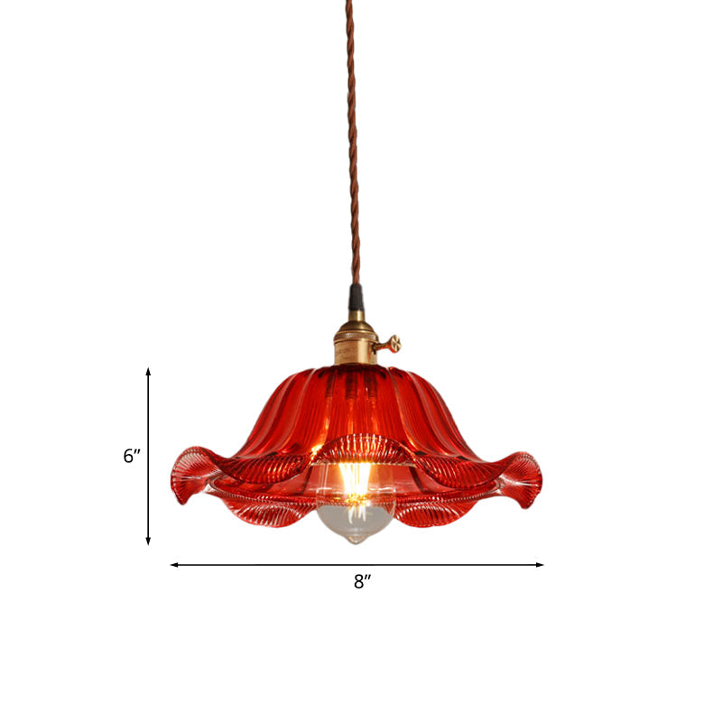 Scalloped Pendant Light Industrial 1 Light 8