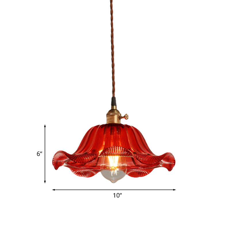 Scalloped Pendant Light Industrial 1 Light 8