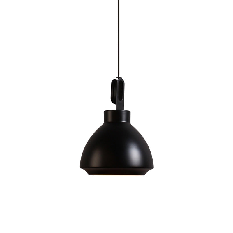 1 Head Ceiling Hanging Lamp with Dome Shade Metal Nordic Style Living Room Pendant Light in Black/Grey Clearhalo 'Ceiling Lights' 'Modern Pendants' 'Modern' 'Pendant Lights' 'Pendants' Lighting' 1416835