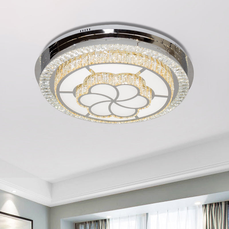 LED Circular Ceiling Mount Contemporary Clear Crystal Blocks Flush Light Fixture for Parlor Clear Clearhalo 'Ceiling Lights' 'Close To Ceiling Lights' 'Close to ceiling' 'Flush mount' Lighting' 1418394