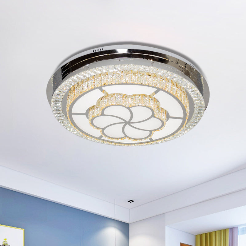 LED Circular Ceiling Mount Contemporary Clear Crystal Blocks Flush Light Fixture for Parlor Clearhalo 'Ceiling Lights' 'Close To Ceiling Lights' 'Close to ceiling' 'Flush mount' Lighting' 1418395