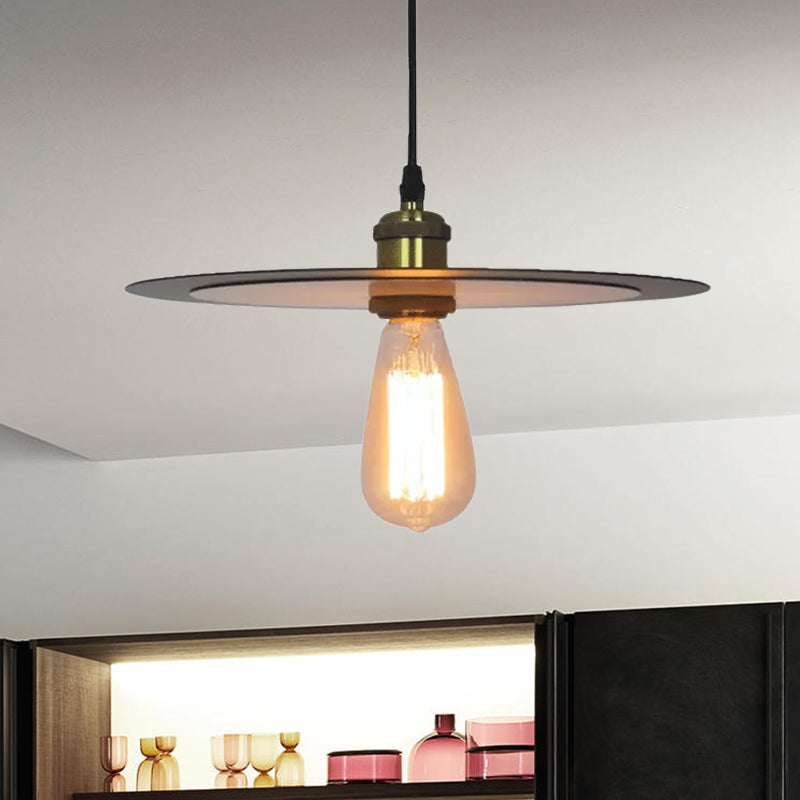 Circular Shade Kitchen Pendant Light Loft Style Metal 1 Light Brass Finish Ceiling Pendant Clearhalo 'Art Deco Pendants' 'Cast Iron' 'Ceiling Lights' 'Ceramic' 'Crystal' 'Industrial Pendants' 'Industrial' 'Metal' 'Middle Century Pendants' 'Pendant Lights' 'Pendants' 'Tiffany' Lighting' 1418639