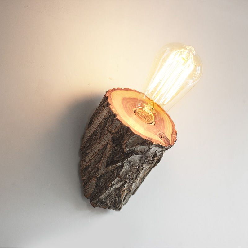 Wood Mini Wall Sconce Light Lodge Single Light Wall Lighting for Living Room Clearhalo 'Wall Lamps & Sconces' 'Wall Lights' Lighting' 1419958