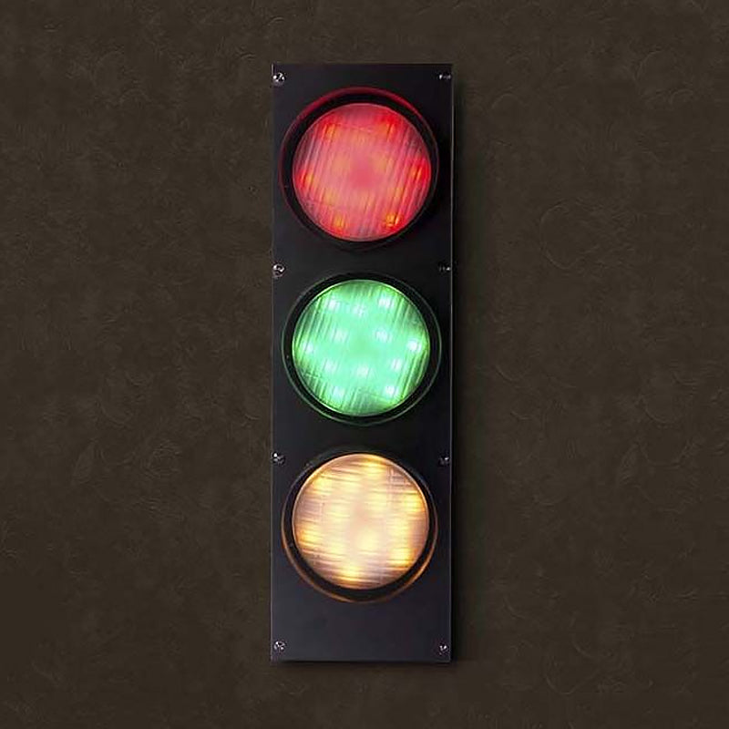 Creative Traffic Light Wall Mount Light 3 Lights Industrial LED Wall Lighting in Black for Bar Clearhalo 'Wall Lamps & Sconces' 'Wall Lights' Lighting' 1420557