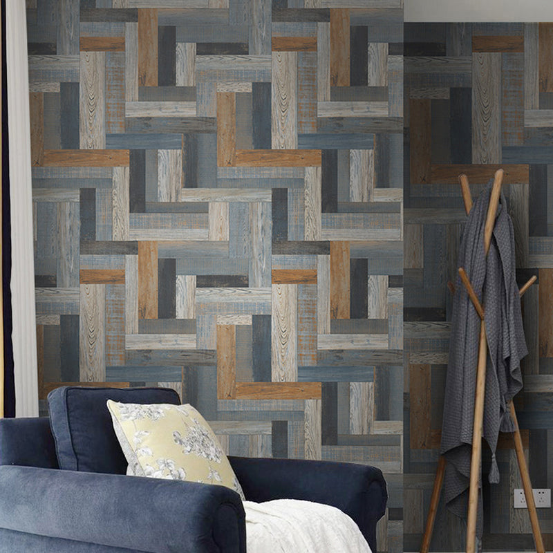 Enchanting Wood Wallpaper for Living Room Geometrical Wall Art in Multi Color, 33' x 20.5