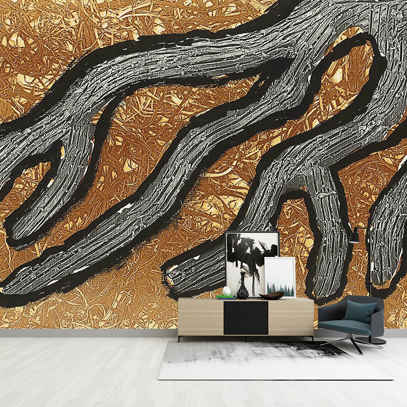 Brown Tree Roots Wallpaper Murals Stain-Proof Artistic Living Room Wall Decoration Clearhalo 'Wall Decor' 'Wall Mural' 1421394