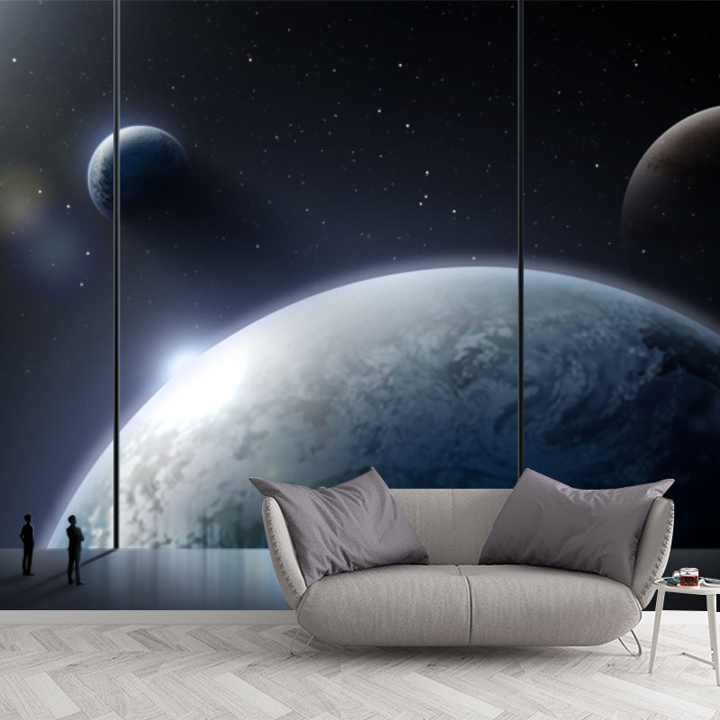 Planet Mural Wallpaper Science Fiction Stain Resistant Living Room Wall Decor, Made to Measure Clearhalo 'Wall Decor' 'Wall Mural' 1421839