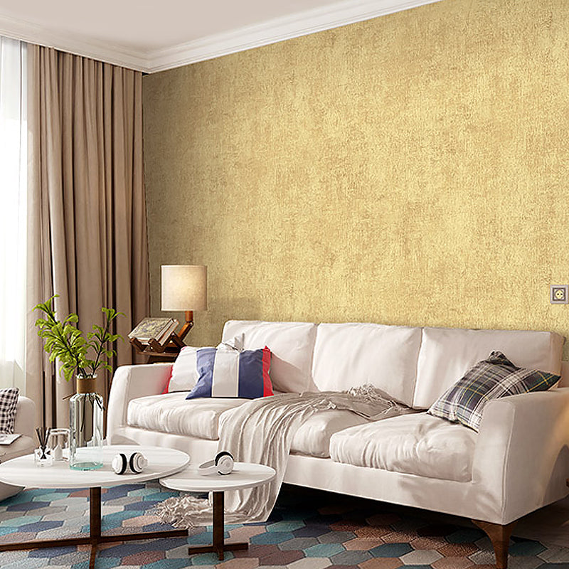 Non-Woven Gold Wallpaper Minimalist Solid Wall Decor for Living Room, 33' L x 20.5