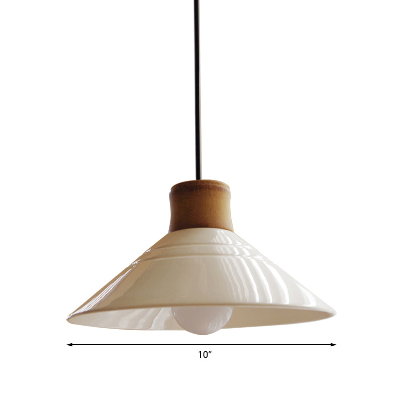 White Conic Pendant Lamp Modern Style Ceramic 1 Light Hanging Light Fixture for Dining Room Clearhalo 'Ceiling Lights' 'Modern Pendants' 'Modern' 'Pendant Lights' 'Pendants' Lighting' 142463