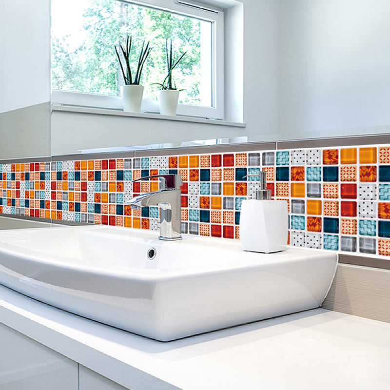 Bohemia Mosaics Tile Wallpaper Panels Multicolored Self Adhesive Wall Art for Kitchen Clearhalo 'Wall Decor' 'Wallpaper' 1424719_08543a29-93dc-4de5-b297-837fb6747d7d