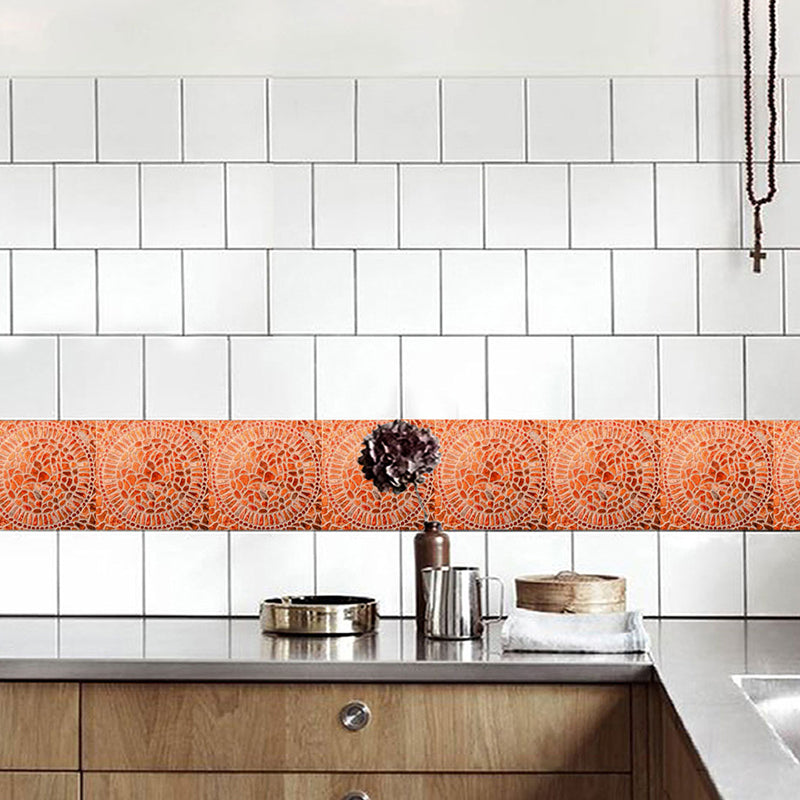 Orange Circles Wallpaper Panels Peel and Paste Wall Covering for Kitchen (10 Pieces) Clearhalo 'Wall Decor' 'Wallpaper' 1424820