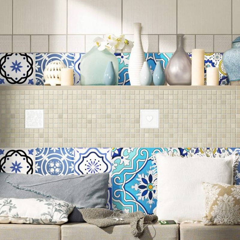 Blue-Purple Quatrefoil Wallpaper Panels Peel and Paste Wall Covering for Accent Wall Clearhalo 'Wall Decor' 'Wallpaper' 1424950