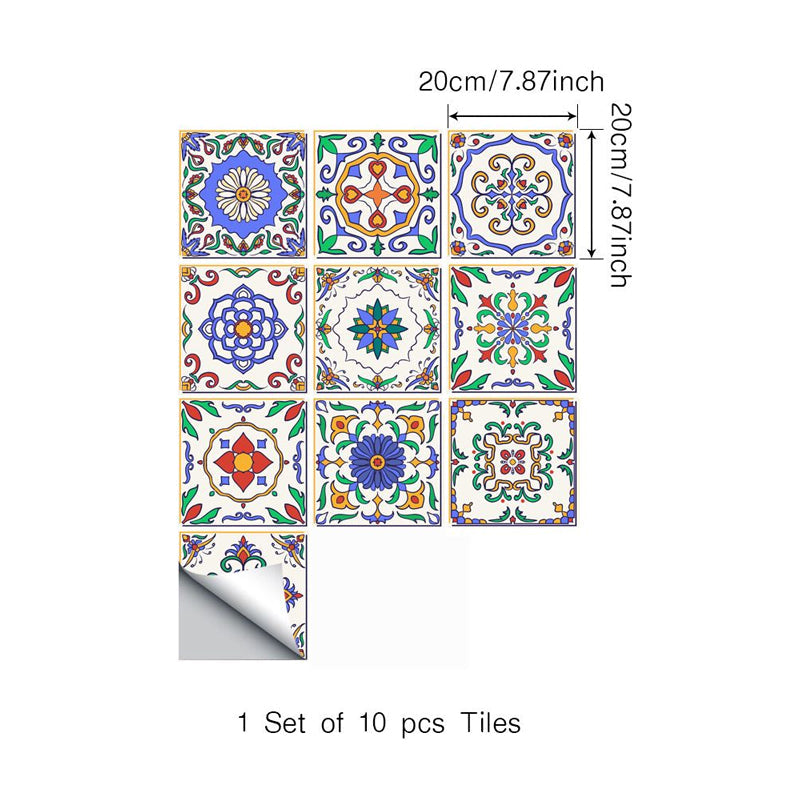 Self Stick Mandala Wallpaper Panels Boho Chic Easy Peel Off Kitchen Wall Decor, 4.3-sq ft Clearhalo 'Wall Decor' 'Wallpaper' 1425253