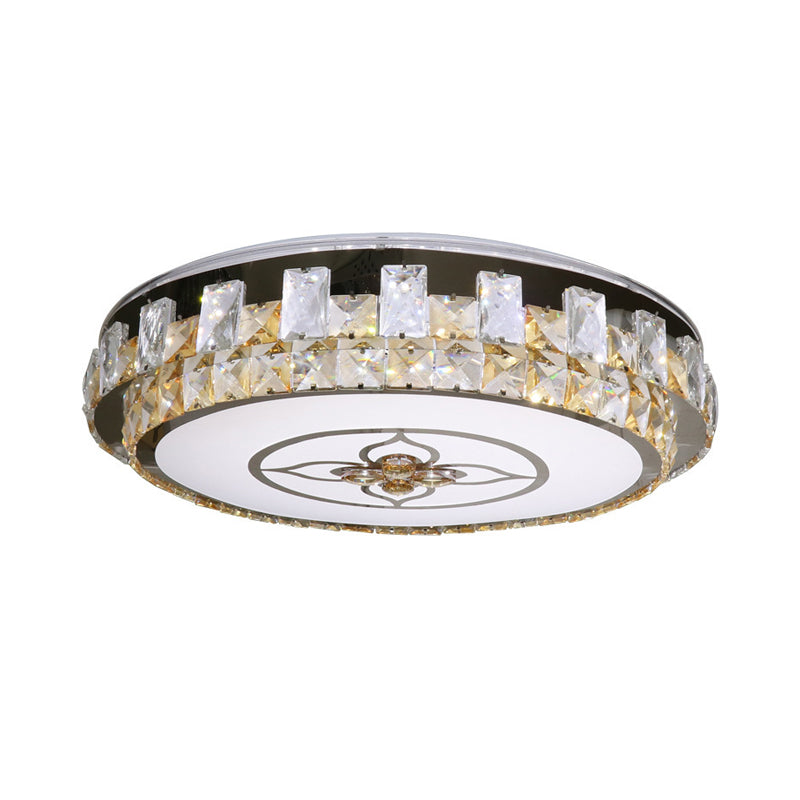 LED Flush Light Fixture Contemporary Circular Clear Crystal Blocks Close to Ceiling Lamp Clearhalo 'Ceiling Lights' 'Close To Ceiling Lights' 'Close to ceiling' 'Flush mount' Lighting' 1425499