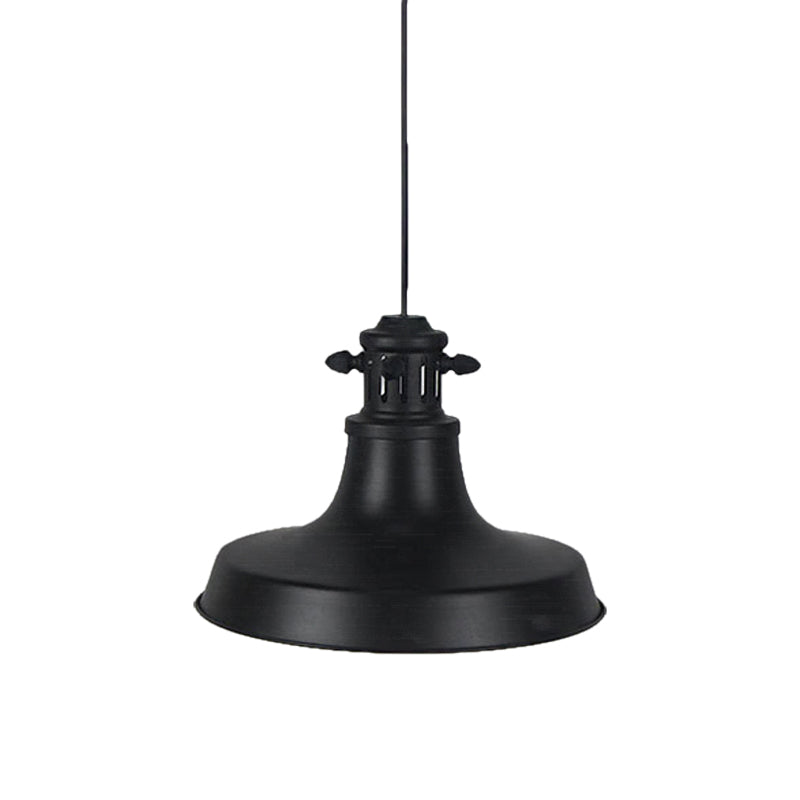 1 Head Barn Shade Hanging Lamp Retro Style Black Finish Metal Ceiling Pendant for Restaurant Clearhalo 'Ceiling Lights' 'Modern Pendants' 'Modern' 'Pendant Lights' 'Pendants' Lighting' 143263