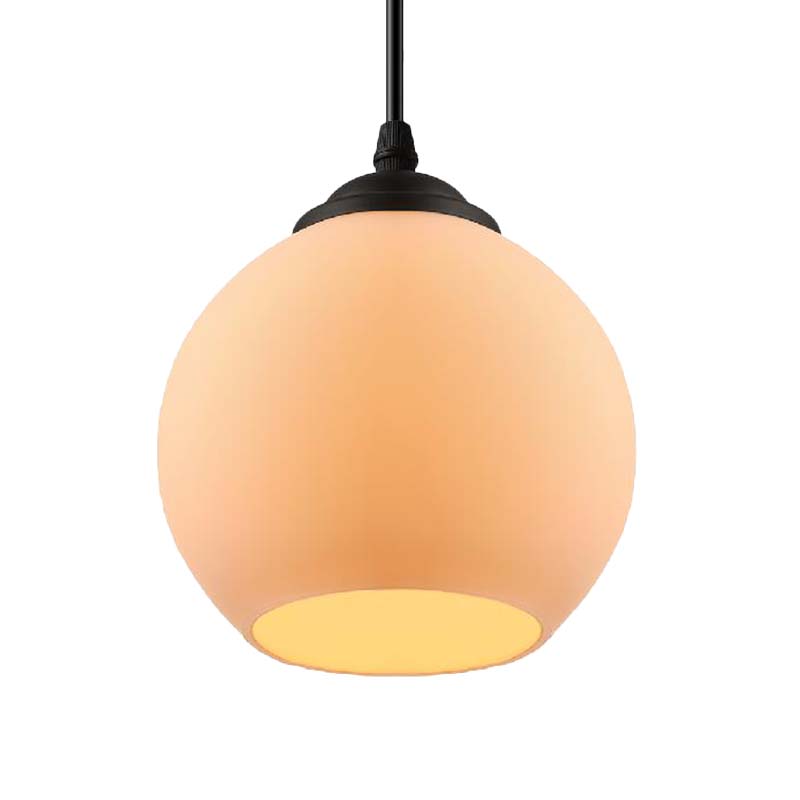 Black Orb Pendant Ceiling Light Farmhouse White Glass 1 Light Dining Room Hanging Lamp Clearhalo 'Ceiling Lights' 'Glass shade' 'Glass' 'Industrial Pendants' 'Industrial' 'Middle Century Pendants' 'Pendant Lights' 'Pendants' 'Tiffany' Lighting' 143406