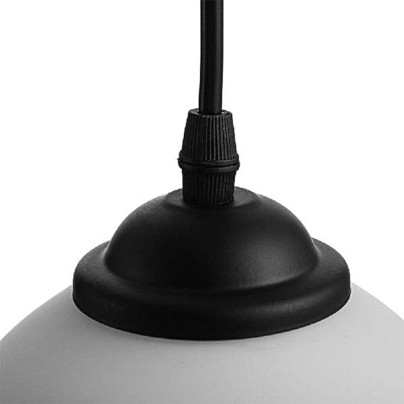 Black Orb Pendant Ceiling Light Farmhouse White Glass 1 Light Dining Room Hanging Lamp Clearhalo 'Ceiling Lights' 'Glass shade' 'Glass' 'Industrial Pendants' 'Industrial' 'Middle Century Pendants' 'Pendant Lights' 'Pendants' 'Tiffany' Lighting' 143408