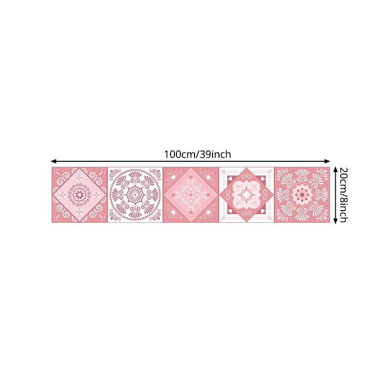 Pink Tiles Wallpaper Panels Geometric Bohemia Peel and Paste Wall Decor for Home Clearhalo 'Wall Decor' 'Wallpaper' 1440089