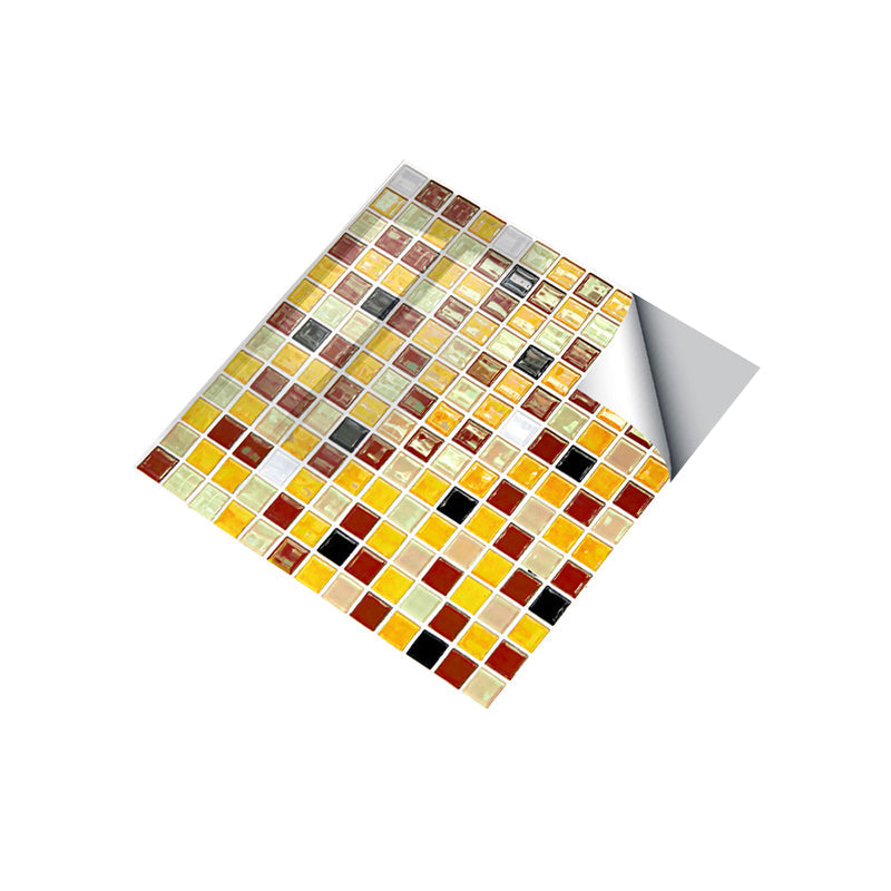 Mosaic Ceramic Tile Wallpaper Panel Contemporary PVC Wall Decoration in Yellow, Easy to Remove Clearhalo 'Wall Decor' 'Wallpaper' 1440177