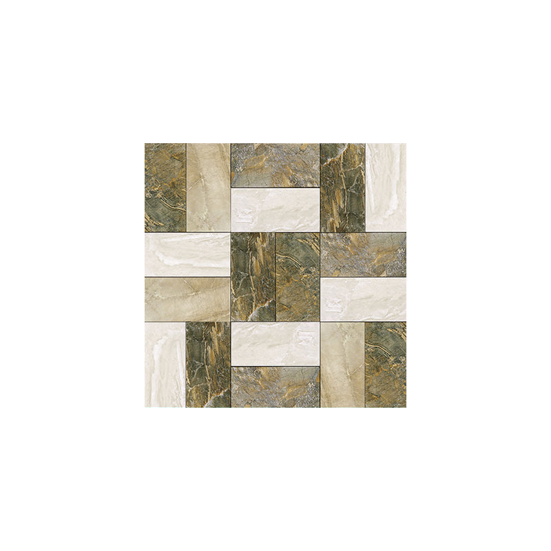 Marble Patchwork Wallpaper Panels Green-White Modern Wall Art for Living Room, Stick On Clearhalo 'Modern wall decor' 'Modern' 'Wallpaper' Wall Decor' 1440347