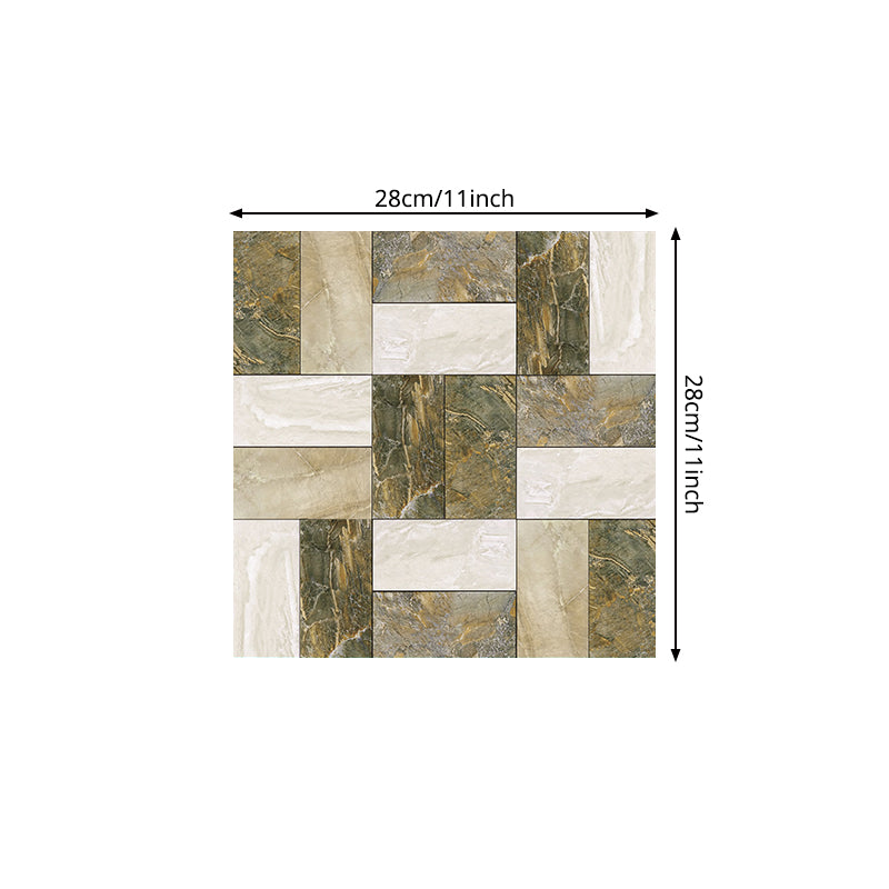 Marble Patchwork Wallpaper Panels Green-White Modern Wall Art for Living Room, Stick On Clearhalo 'Modern wall decor' 'Modern' 'Wallpaper' Wall Decor' 1440348