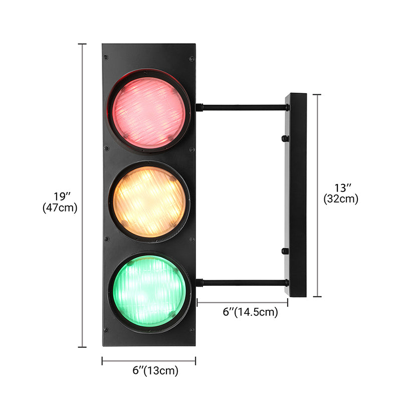 Creative Traffic Light Wall Mount Light 3 Lights Industrial LED Wall Lighting in Black for Bar Clearhalo 'Wall Lamps & Sconces' 'Wall Lights' Lighting' 144305