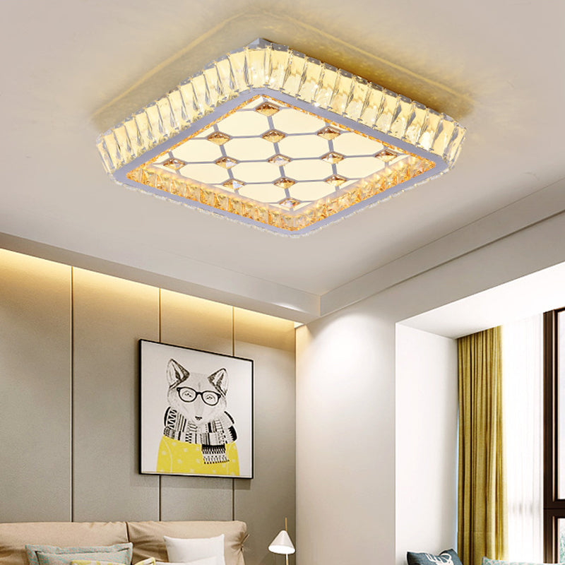 Trellis/Bowknot Crystal Ceiling Flush Contemporary Bedroom LED Flush Mount Lighting in White White Trellis Clearhalo 'Ceiling Lights' 'Close To Ceiling Lights' 'Close to ceiling' 'Flush mount' Lighting' 1451145