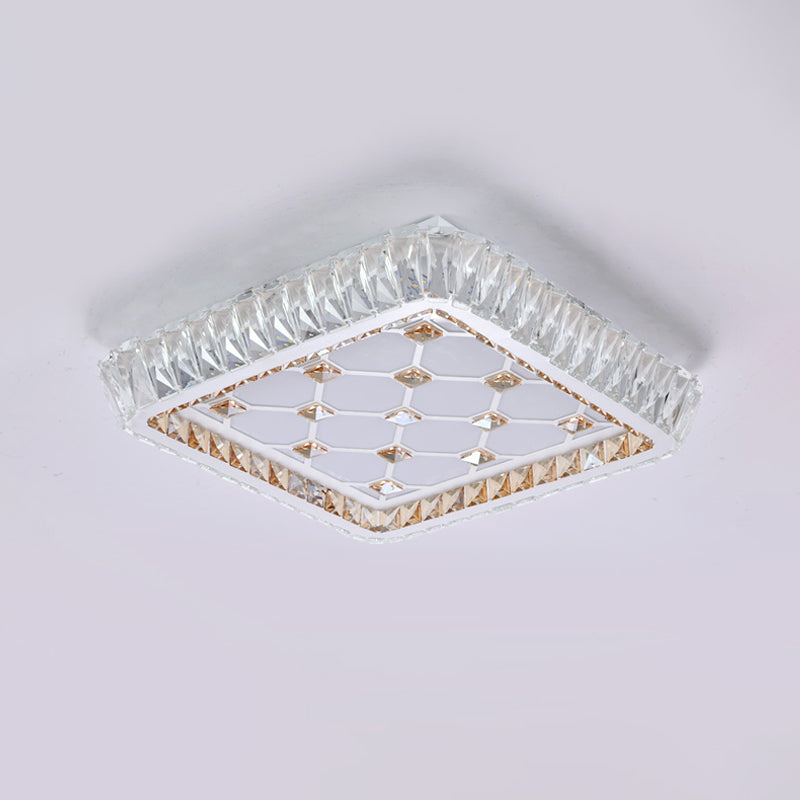 Trellis/Bowknot Crystal Ceiling Flush Contemporary Bedroom LED Flush Mount Lighting in White Clearhalo 'Ceiling Lights' 'Close To Ceiling Lights' 'Close to ceiling' 'Flush mount' Lighting' 1451148