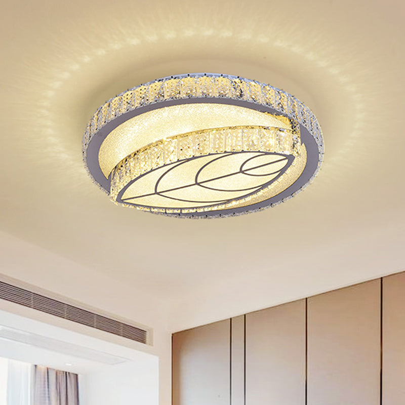 Modern Leaf Flush Ceiling Light Clear Cut Crystal LED Flushmount Lighting for Bedroom Clear B Clearhalo 'Ceiling Lights' 'Close To Ceiling Lights' 'Close to ceiling' 'Flush mount' Lighting' 1451201