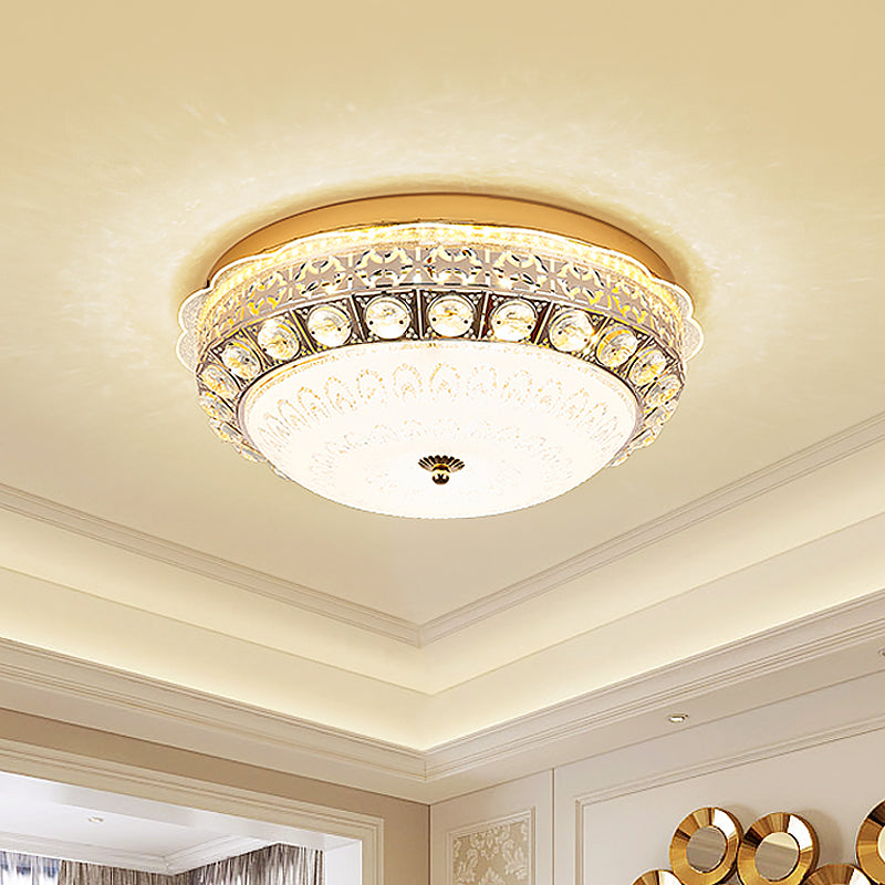 Crystal Bowl Flush Ceiling Light Classic Bedroom 16