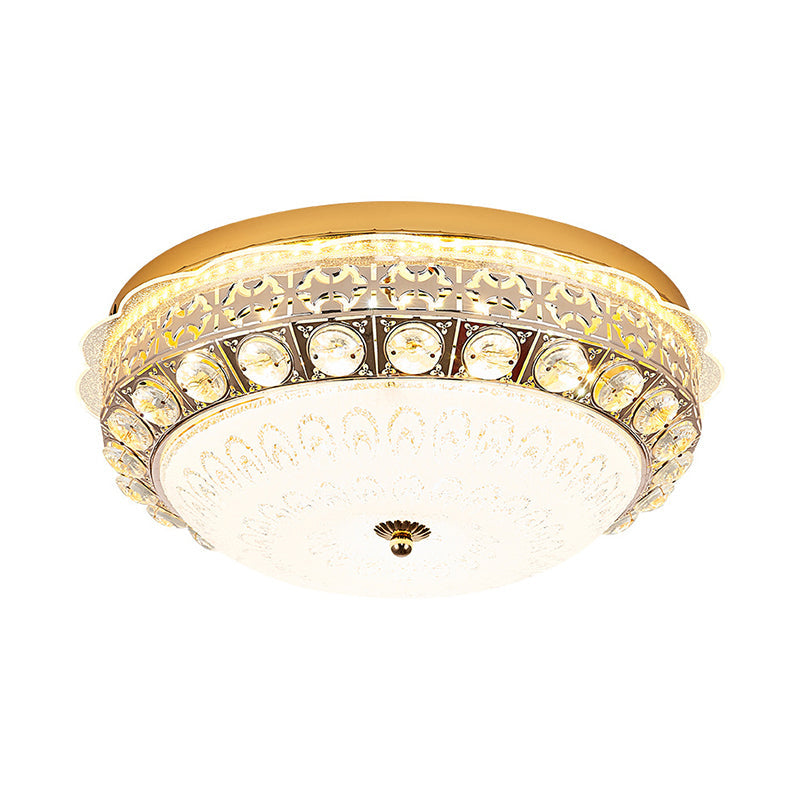 Crystal Bowl Flush Ceiling Light Classic Bedroom 16