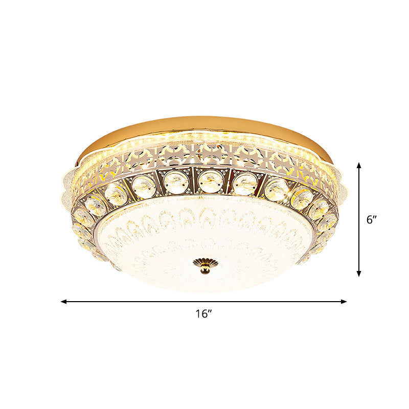 Crystal Bowl Flush Ceiling Light Classic Bedroom 16