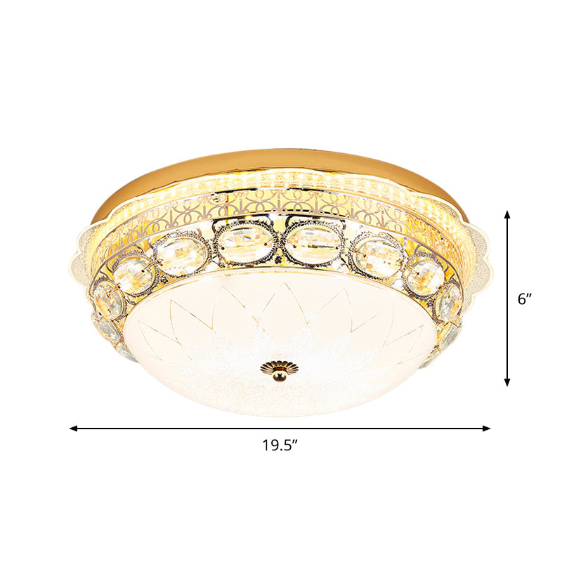 Crystal Bowl Flush Ceiling Light Classic Bedroom 16