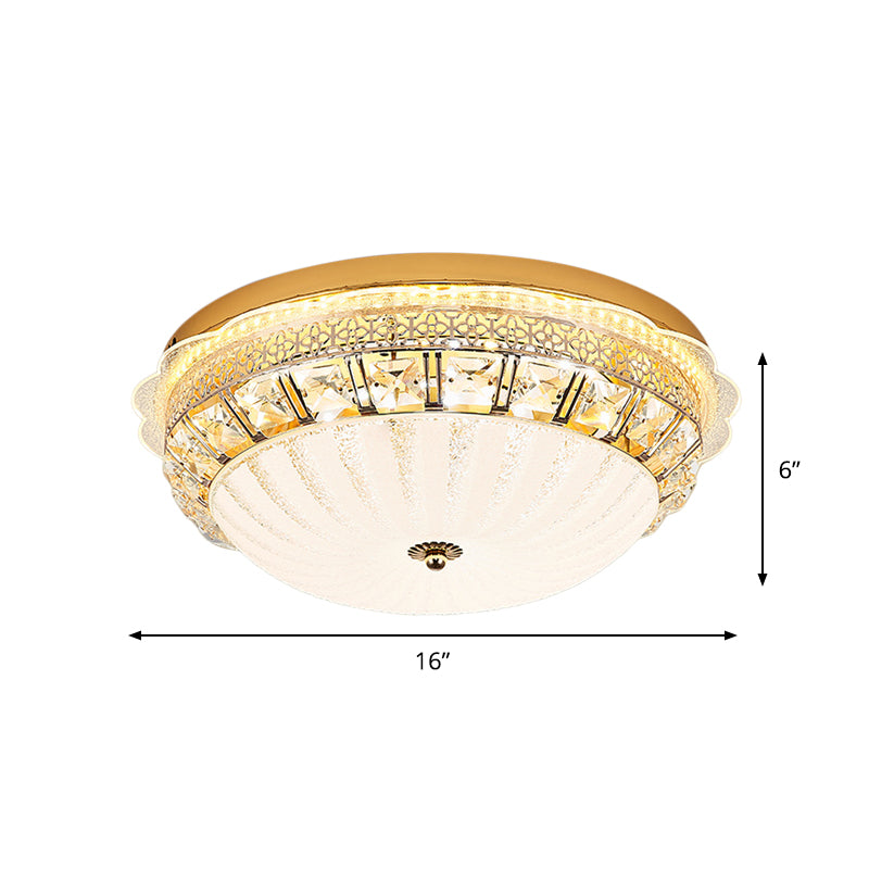 Crystal Bowl Flush Ceiling Light Classic Bedroom 16